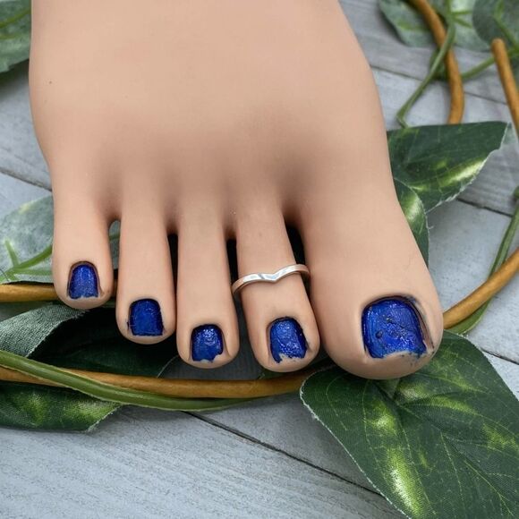 Sterling Silver Chevron High Polished Toe Ring - Picture 1 of 3